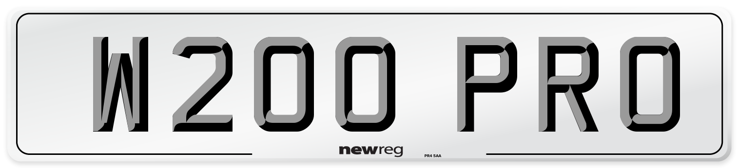 W200 PRO Number Plate from New Reg